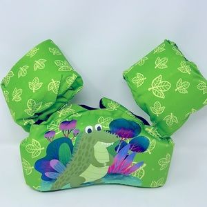 Chriffer Green Blue Alligator Toddler Swim Life Vest Size 2T Brand New Condition